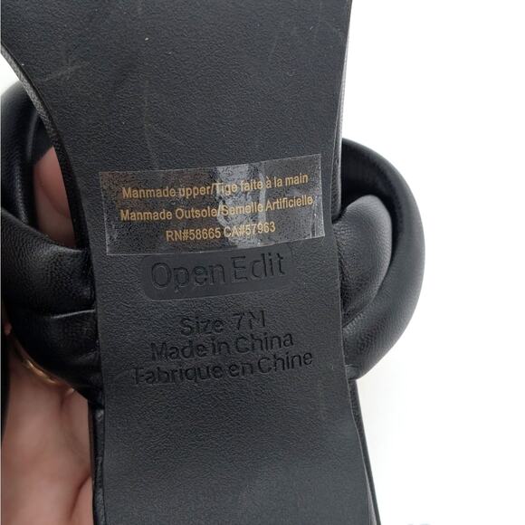 Open Edit Remmy Twist Heel Sandal Open Toe Women's Black Size US7M EU38 - Picture 7 of 12